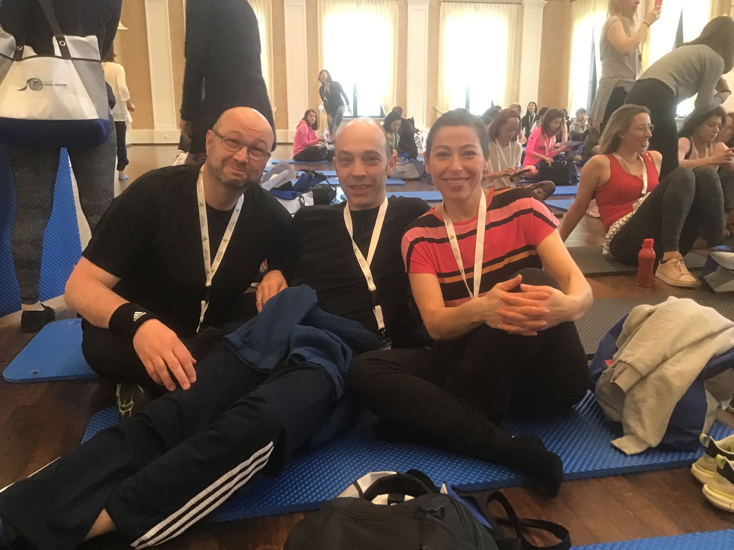 Ralf Bornat, Gianfranco and Chrissoula - all three are trainees at pilates-powers.
