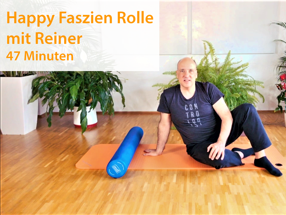18. Happy Faszien Rolle - Reiner (47 Minuten) - 19.3.2020Mit Deiner Pilates-Rolle kannst Du Deine Schultern gesund, das Powerhouse aktiv und Deine Muskeln und Faszien geschmeidig und flexibel halten.Youtube Link: https://youtu.be/333c44ajt1gVimeo Li…