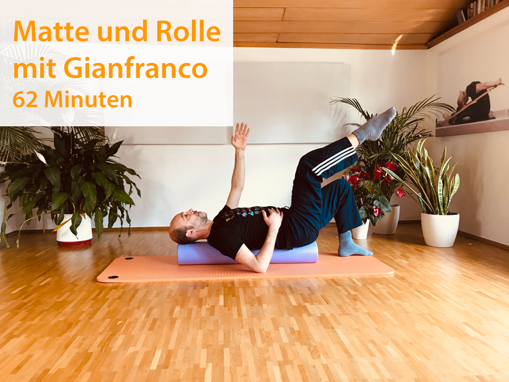 4. Pilates Matte und Rolle - Gianfranco (62 Minuten) - 16.3.2020Eine Stunde mit Oov Übungen für die Rolle und ein dickeres Buch adaptiert. Es sieht of leicht aus, aber die Übungen erfordern sehr viel Balance.Youtube Link: https://youtu.be/zfi_aFbb6G…