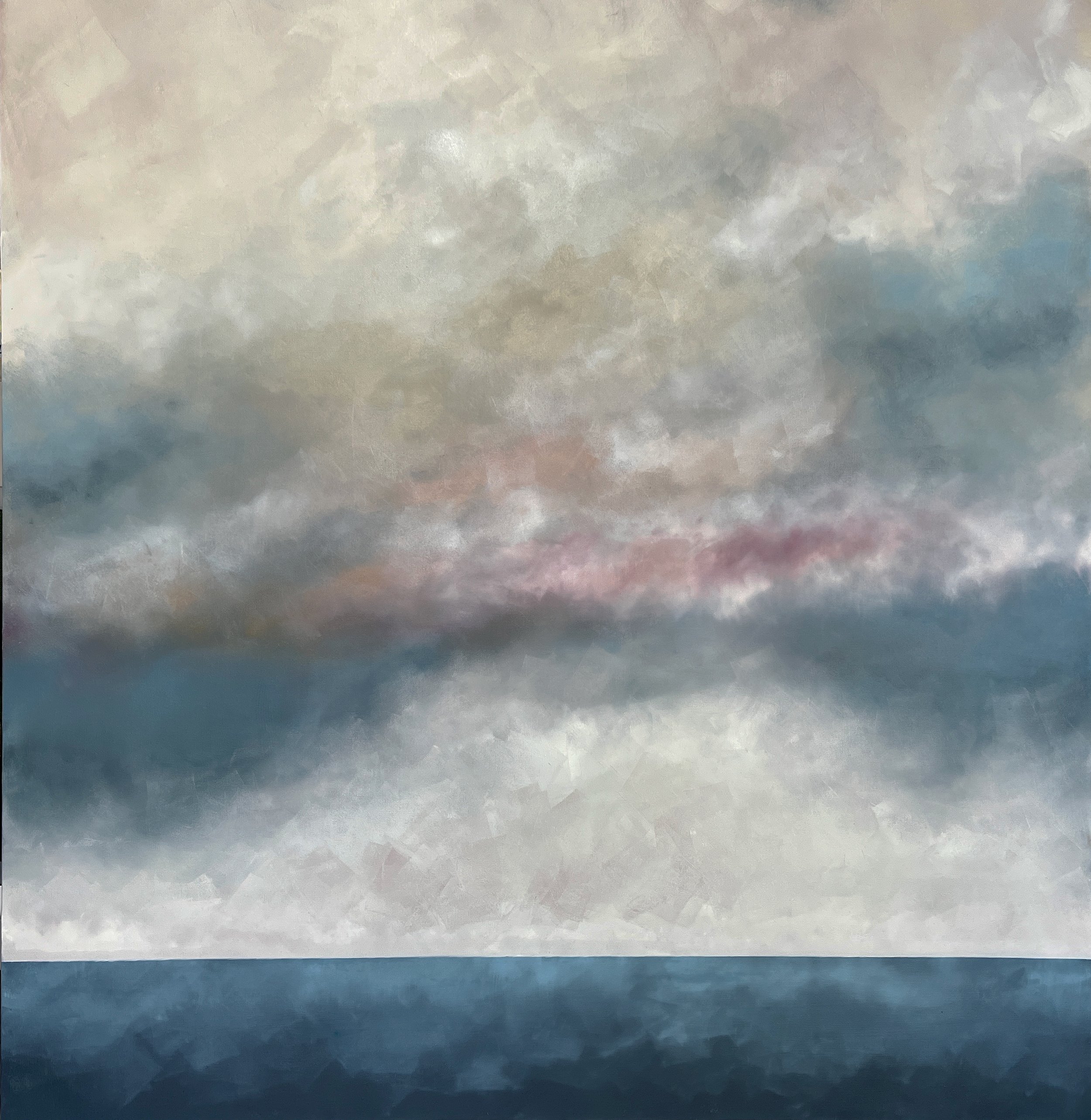 Pink and Blue Seascape Painting