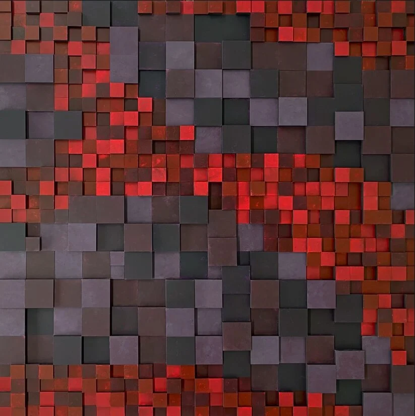 Purple and Red Abstract Art