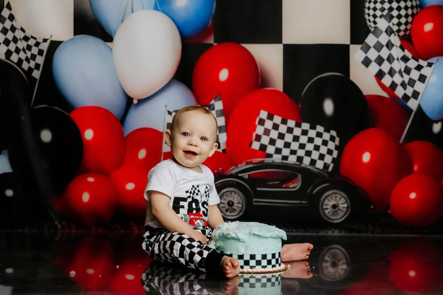Fast ONE 🏁
Fueled by cake &amp; cuteness 💙

#FastOne #FirstBirthday #CakeSmash #RacingTheme #OneYearOld BabyMilestone SmashCake BirthdayPhotos WNYPhotographer BuffaloPhotographer MilestoneSession BabyPhotoshoot LittleRacer BirthdayVibes StudioPhoto