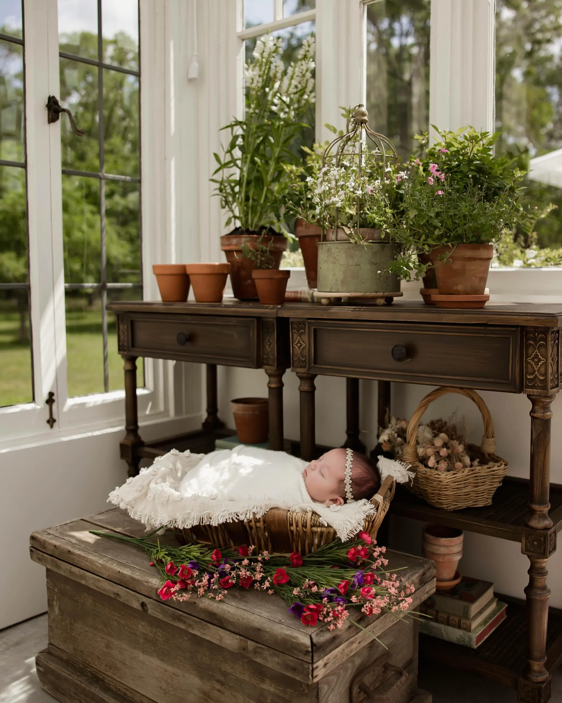 The sleepy little expressions, the delicate headband, the soft textures, the flowers, and that gorgeous sunlit space &mdash; all the little pieces that tell the story of those first days.

Ive been waiting to post these, I&rsquo;m so obsessed!! 😍 
&