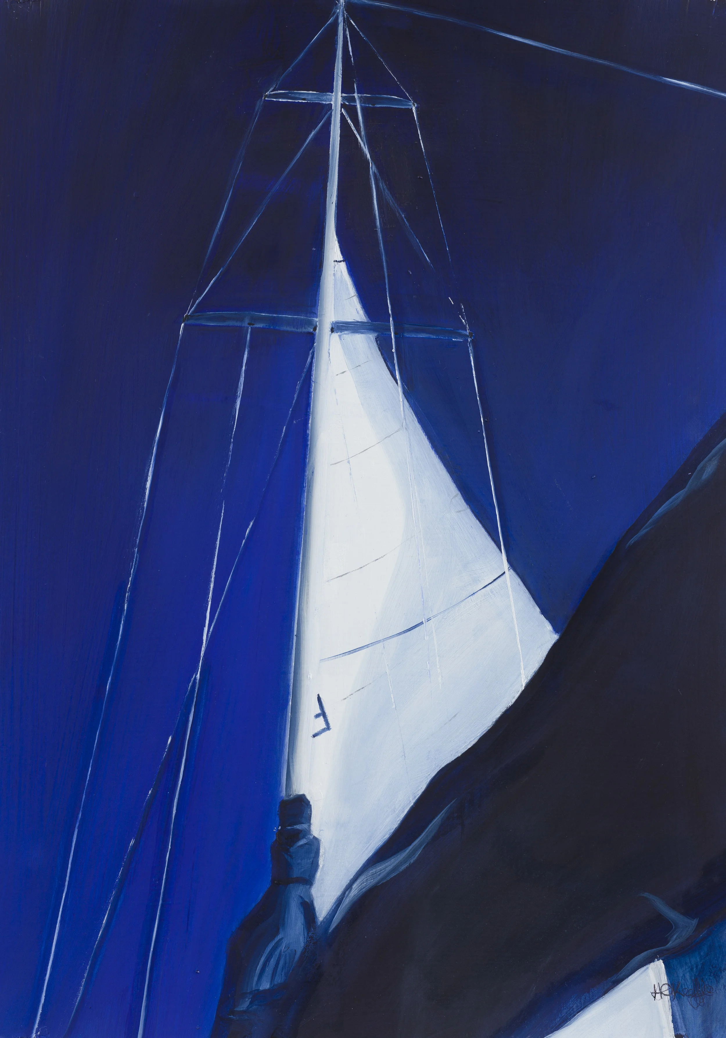 Under The Blue, Blue Sky III.Painting 47 x 34cms. Frame 69 x 55cms. Oil on primed paper. €695