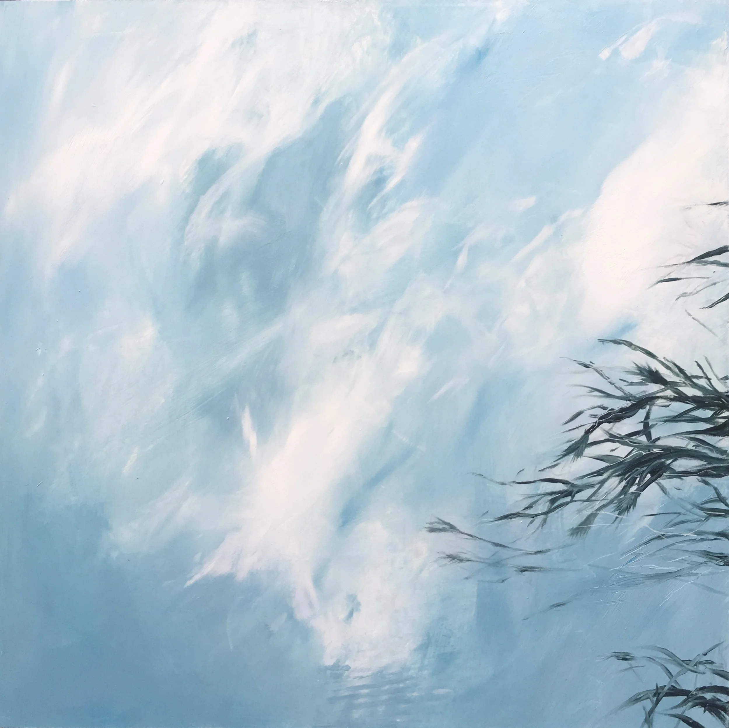 ‘What lies beneath’ oil on board 30 x 30cms