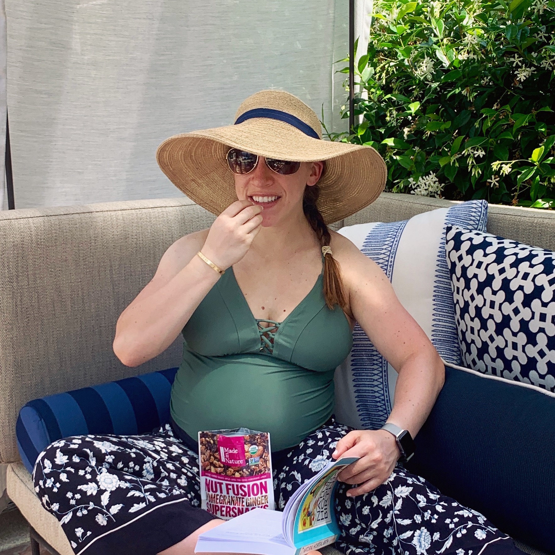 Here I am shading myself from the sun (so therefore reducing my vitamin D exposure) and hence why supplementation is often necessary. I’m also snacking on nuts and fruit! Great, portable, unprocessed combo that hits PFFP.