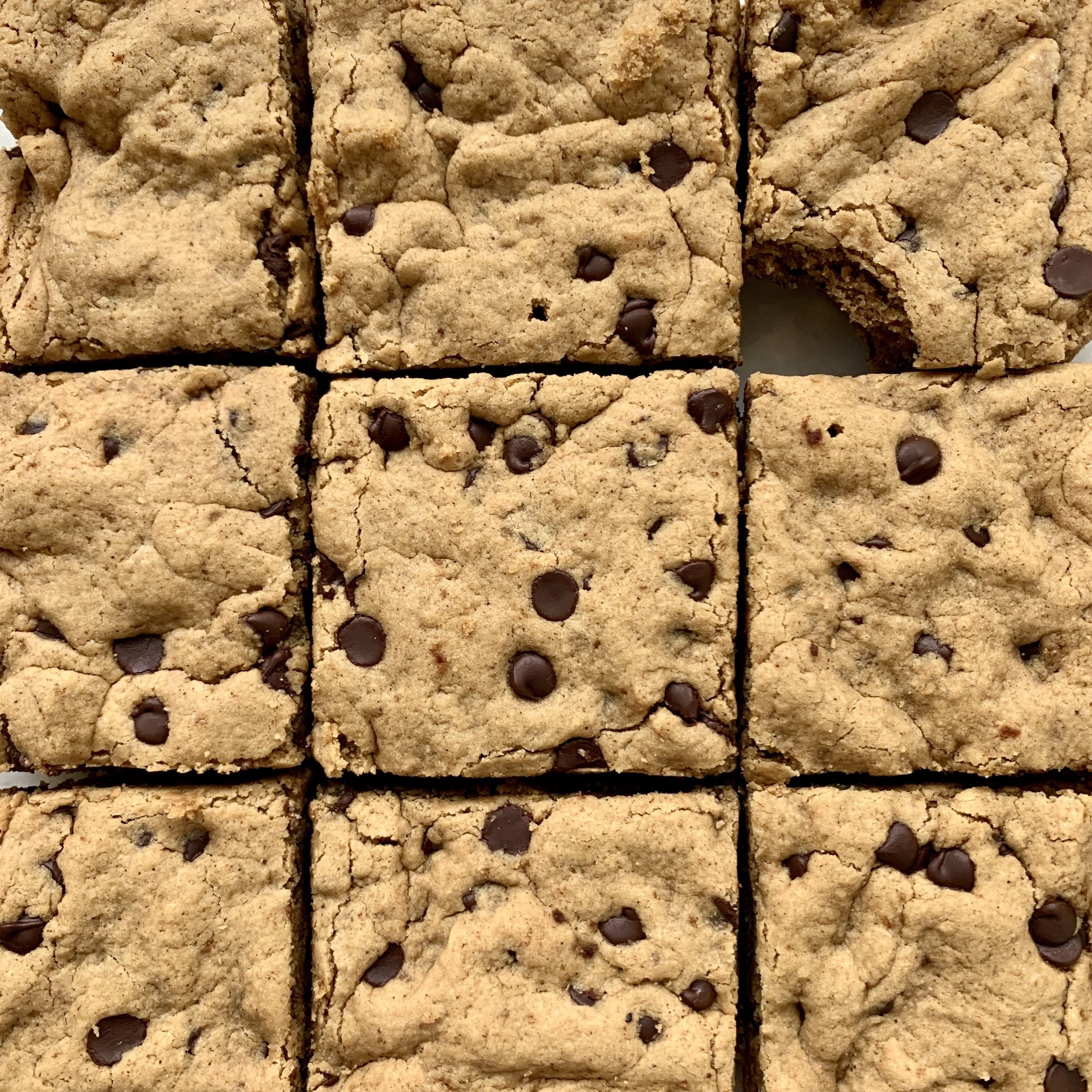 Tahini Chocolate Chip Cookie Bars — Press Start Nutrition