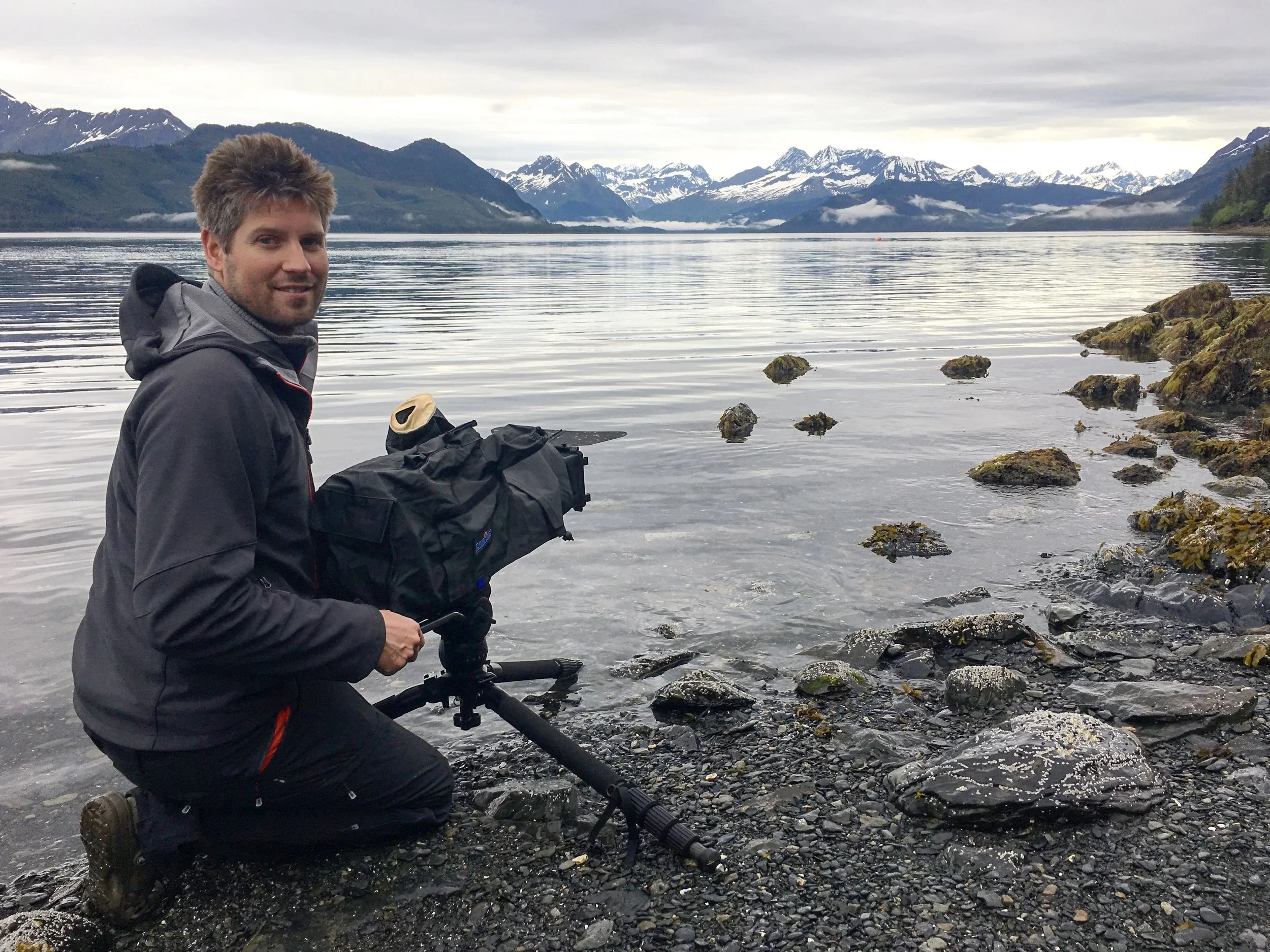 Mark filming on location in Prince William Sound.