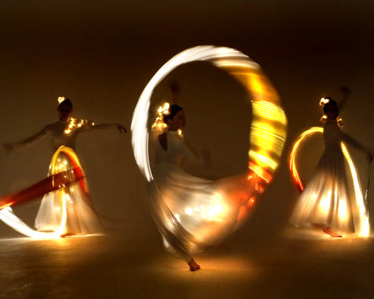 Light Emitting Dance in white with illuminated ribbons 2, Divine Company.jpg