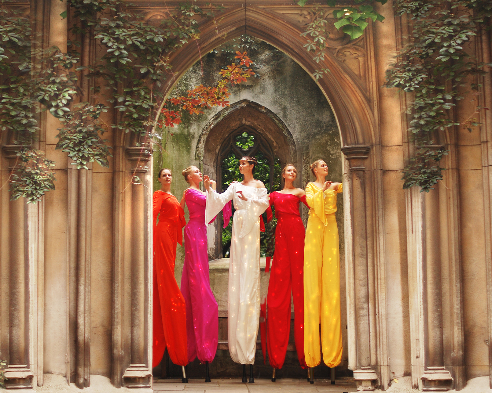 Arcadians in colour, stilt performance 2, Divine Company.jpg