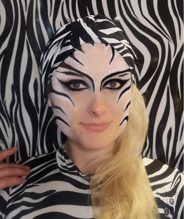 Optioscope in zebra print - makeup look, Divine Company.jpg