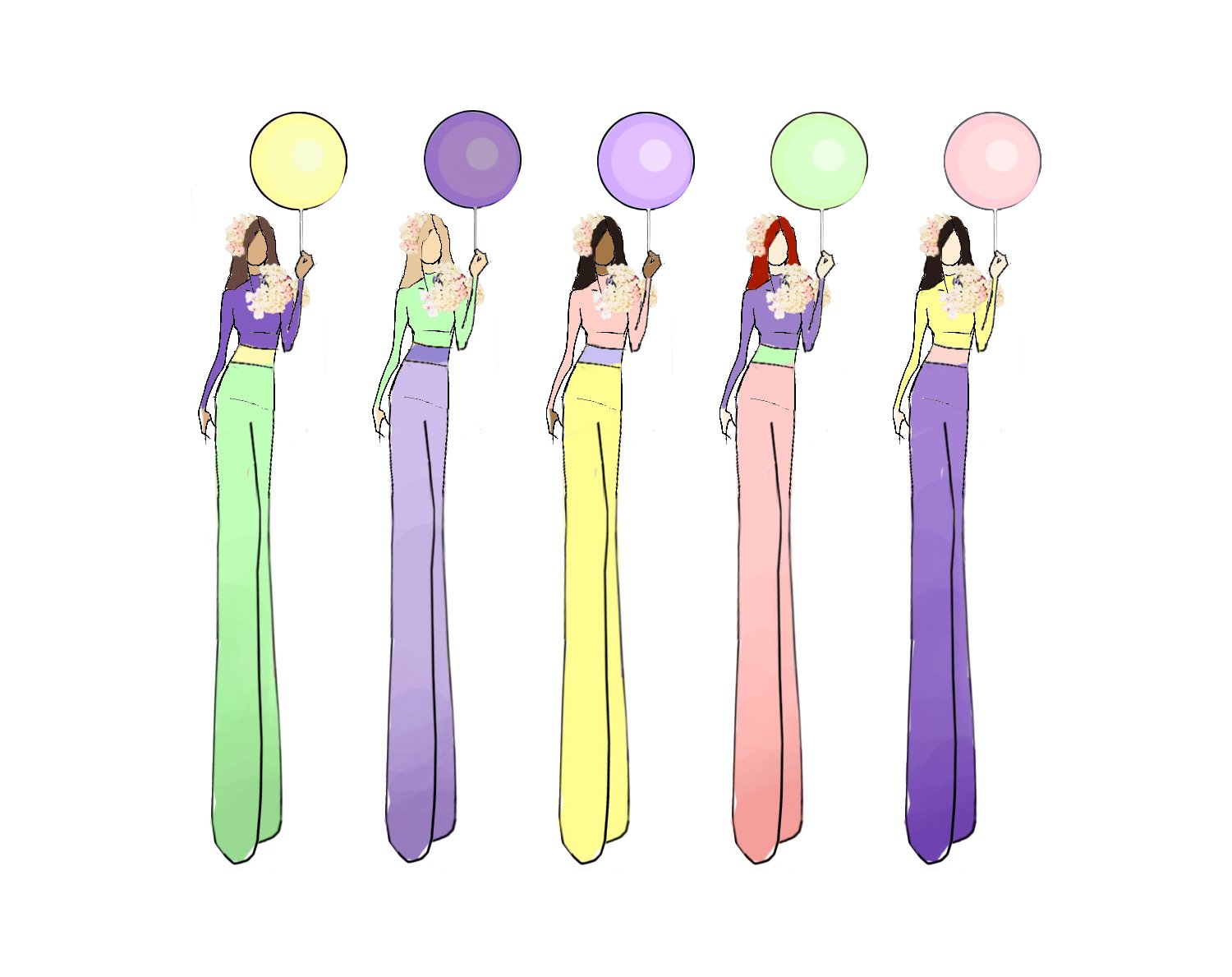 Colour Collection - stilt performance with balloons, Summer palette, Divine Company.jpg