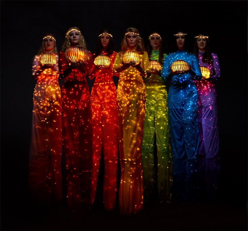 Colour Collection, illuminated stilt performance with lanterns, Divine Company.jpg