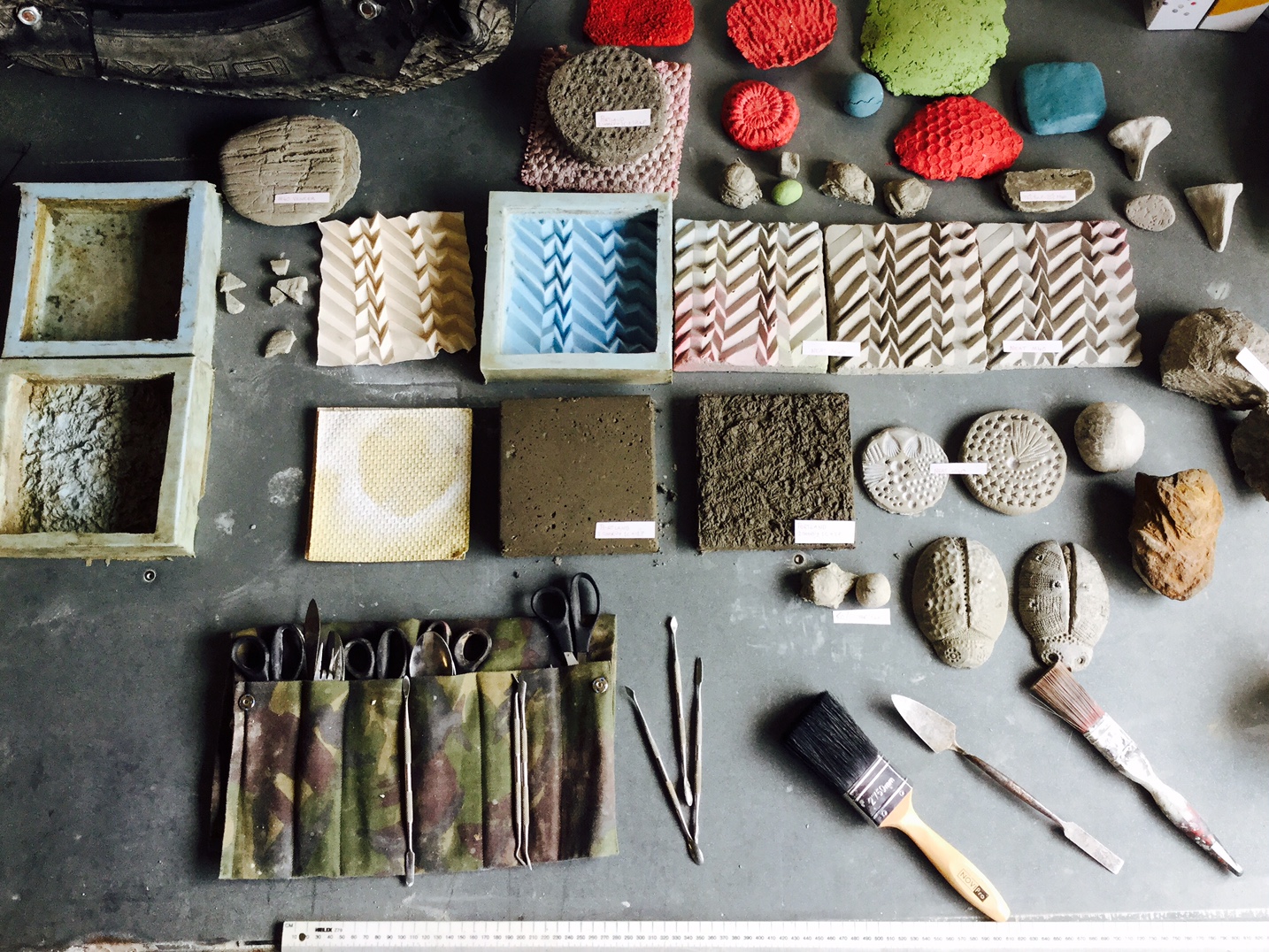Materials testing in action at the Artecology studio.