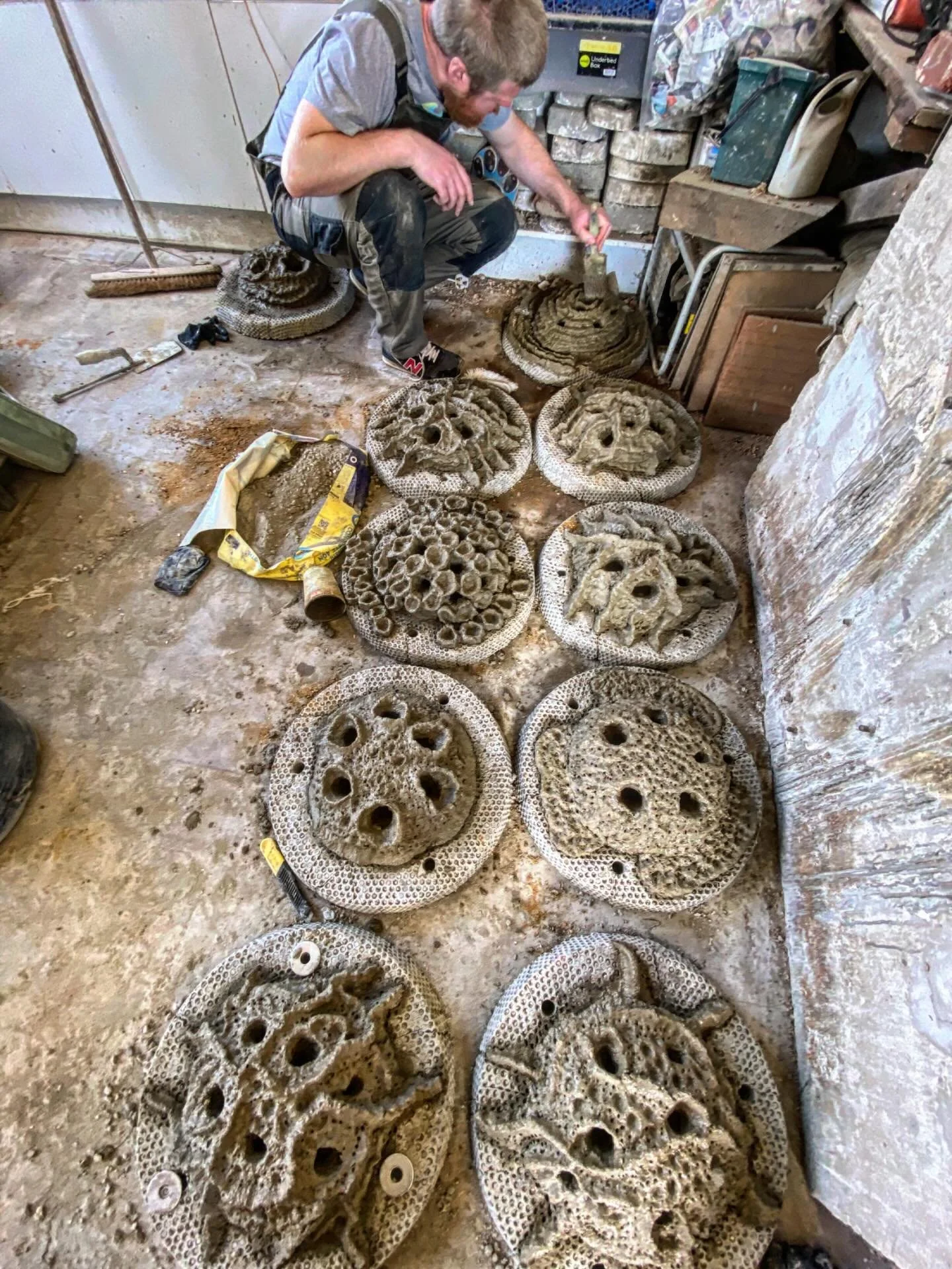 @chesmondo bringing the all important bioreceptive detail into existence. Refugia Tiles are complex hollow structures, providing marine and intertidal wildlife with new habitat inside and out!