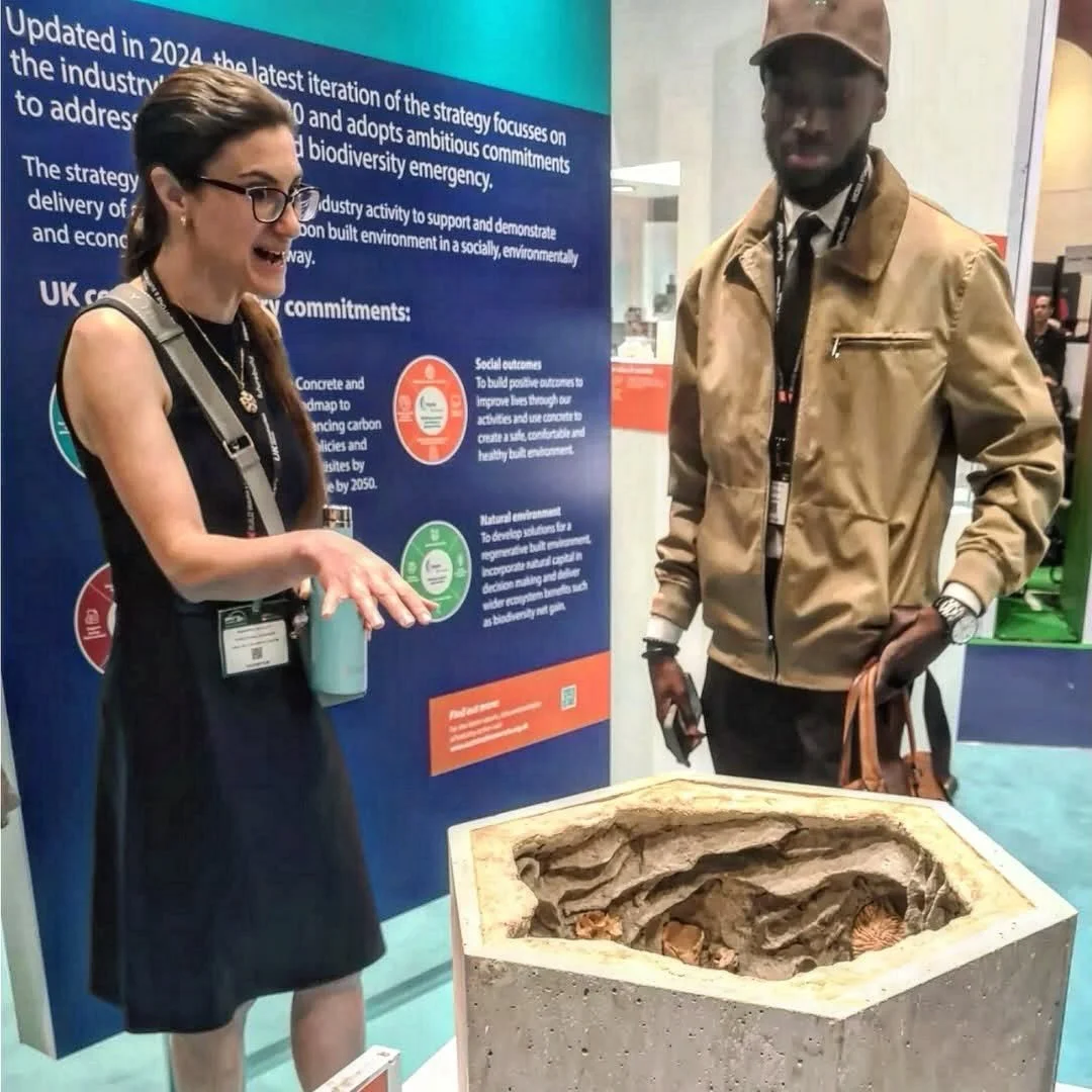 Love this photo by our colleague @claire__hector @thecommonspaceiw of our Artecology / @cubex.industries SeaHive Pool currently on display at the @theconcretecentre exhibition stand at @futurebuildnow show at @excellondon .