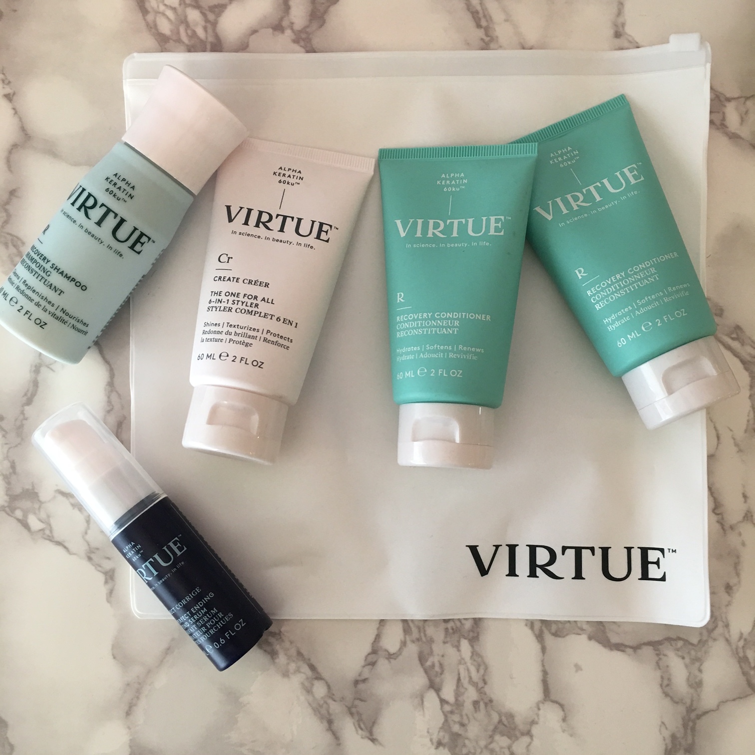The Recovery Kit and extra travel sized conditioner I purchased and tested.