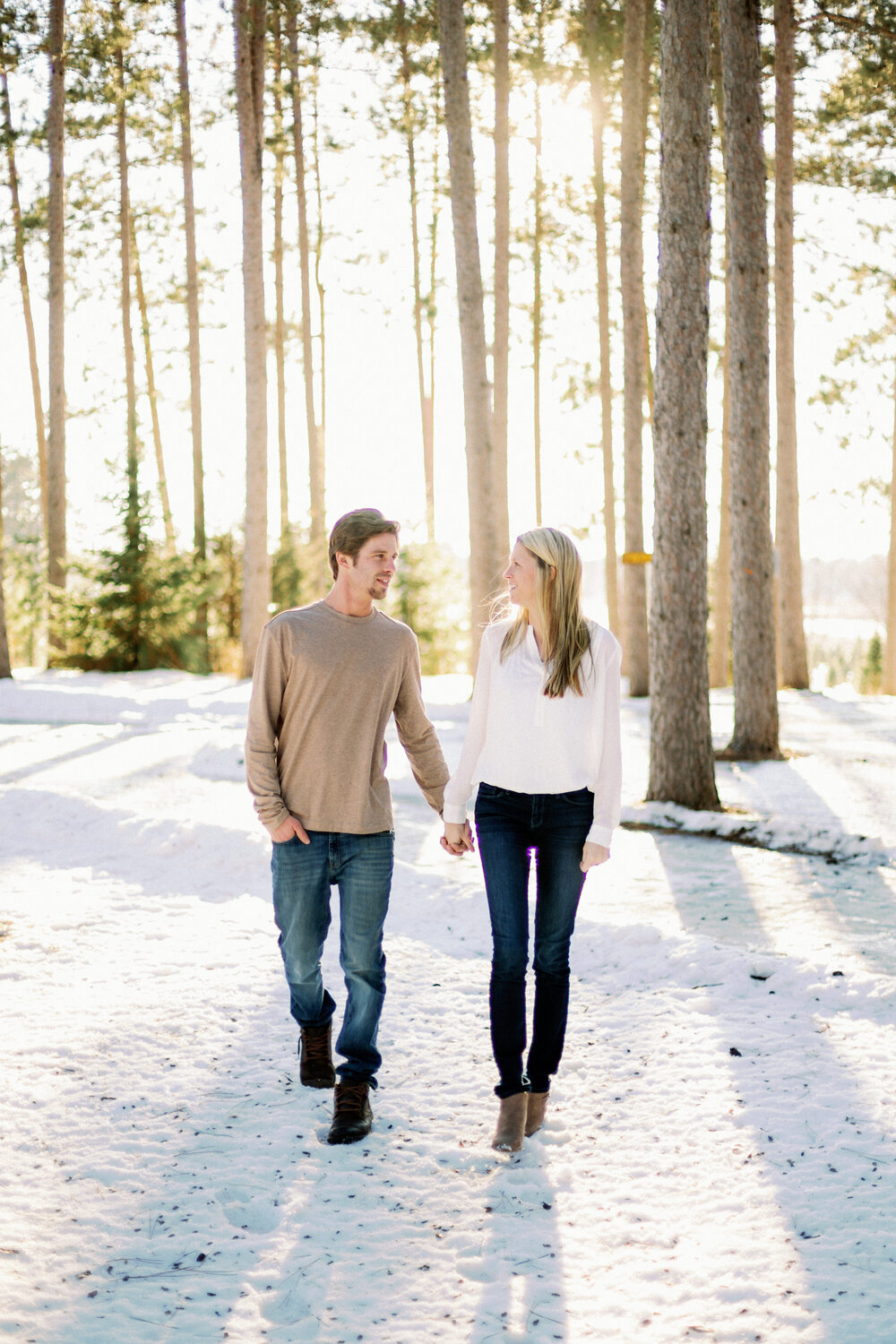 candid winter engagement photos