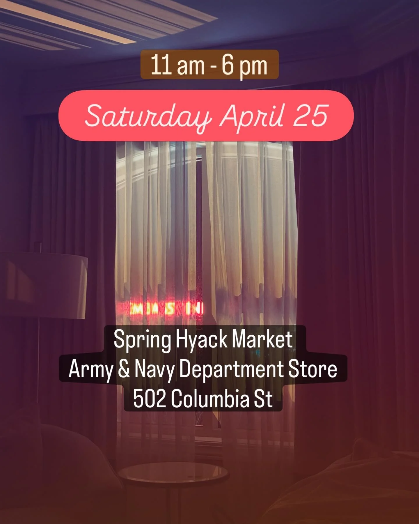 This Saturday the first &ldquo;Markets with a Purpose&rdquo;  will be held at the Army &amp; Navy Department Store 502 Columbia St. 
Lots of local artists, entertainment &amp; raffles.