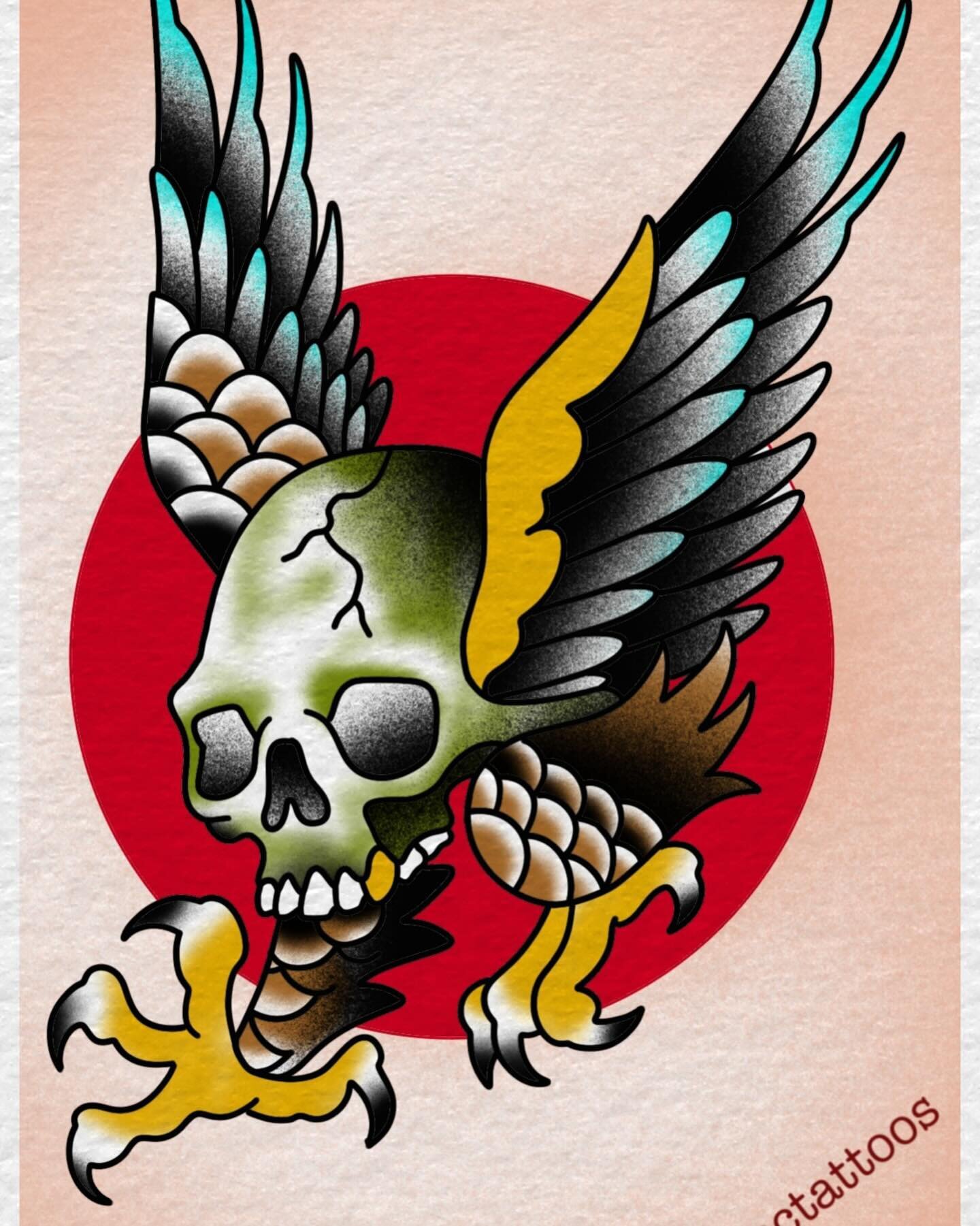 The skull eagle you didn&rsquo;t know you were missing. doctattoos@hotmail.com to claim. Swipe for video of the design process. 
-
-
-
-
-
-
-
#skull #eagle #shorelinetattooandpiercing #shorelinetattoo #tuckerton #lbi #jerseyshore #tattoo #tattooflas