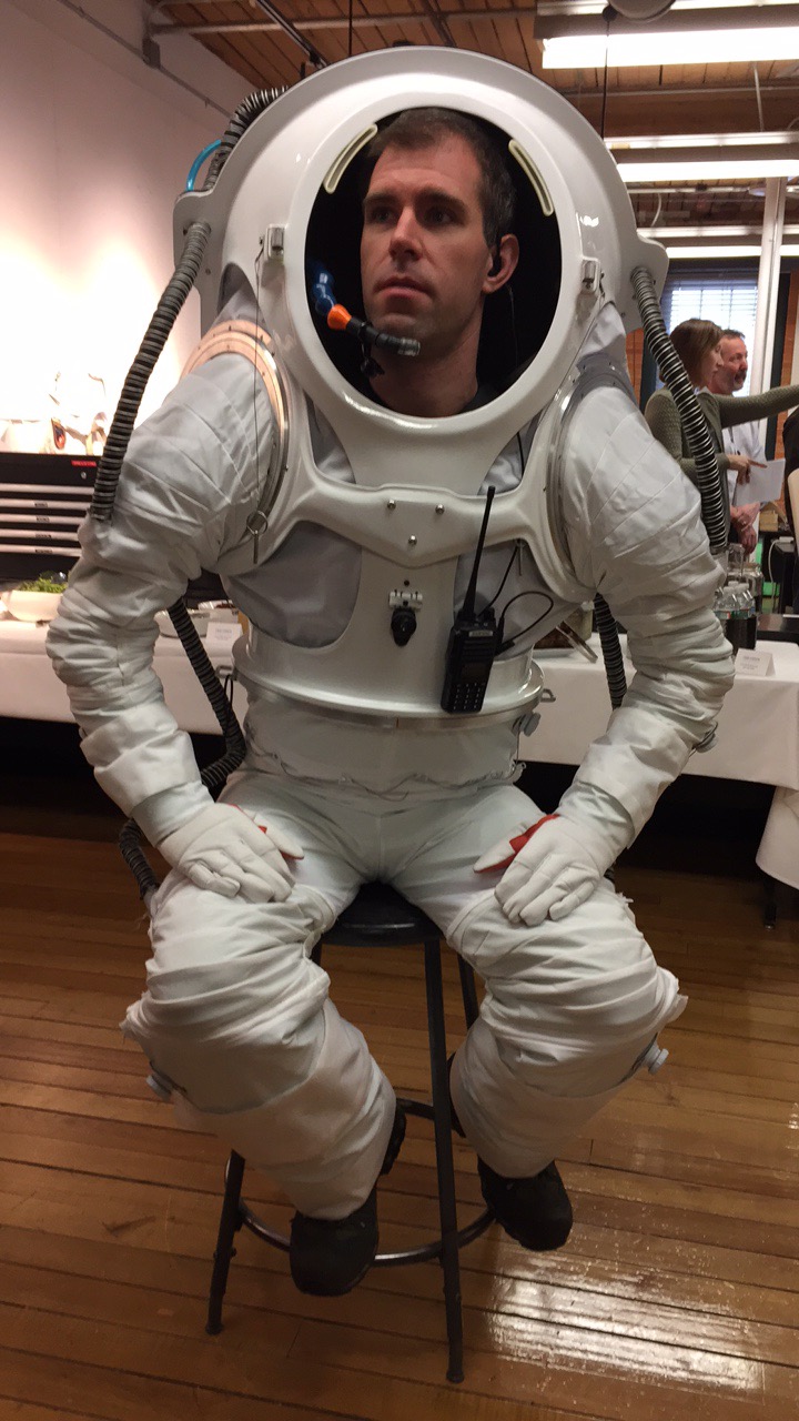 Andrzej Steward - Hi-SEAS crew member - wearing the suit.