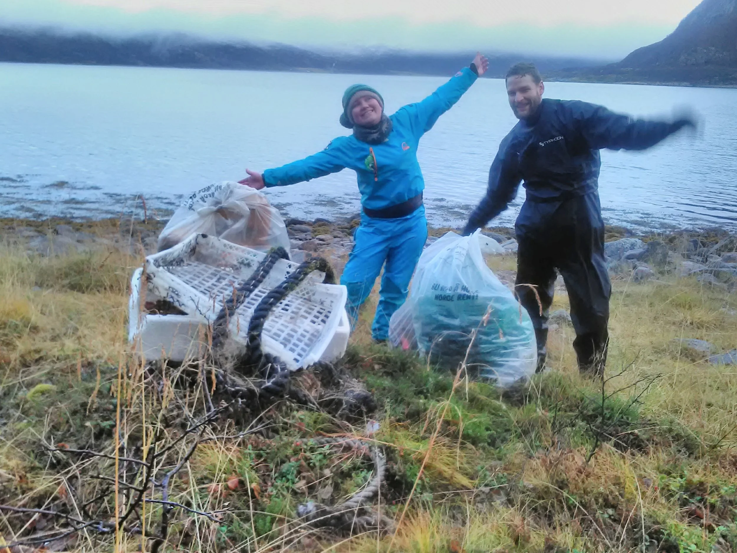 Beach cleaning by kayak- very remote, very adventurous, very helpful