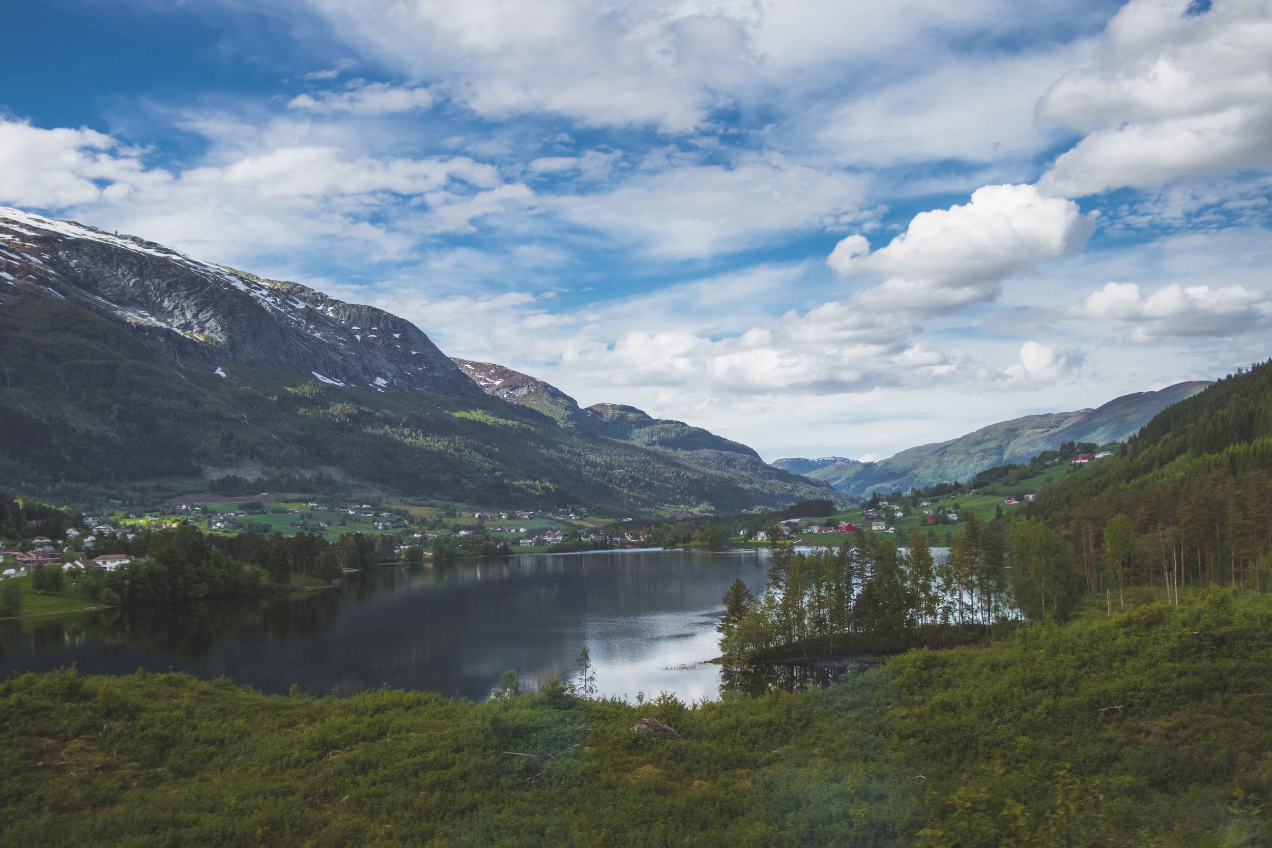 Lake from train across Norway,  Oslo to Bergen