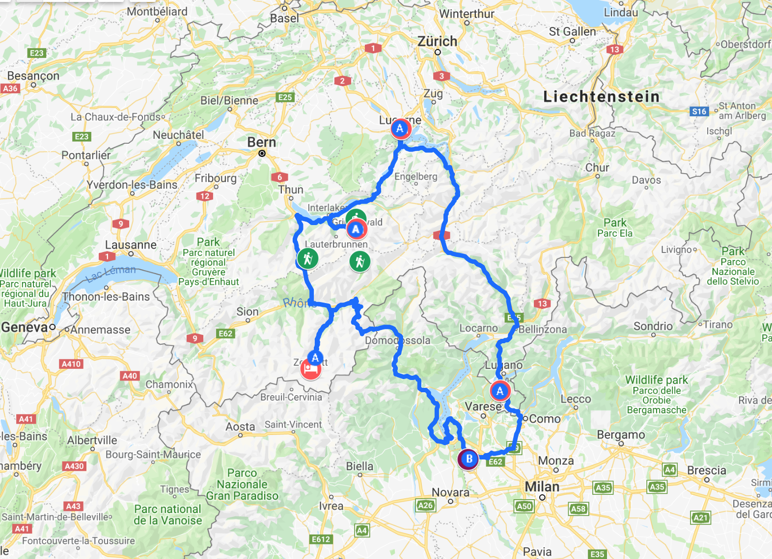 road trip itinerary switzerland