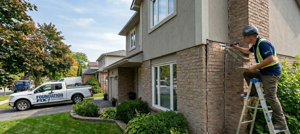 Fixing a Separating Porch or Chimney with Helical Piers