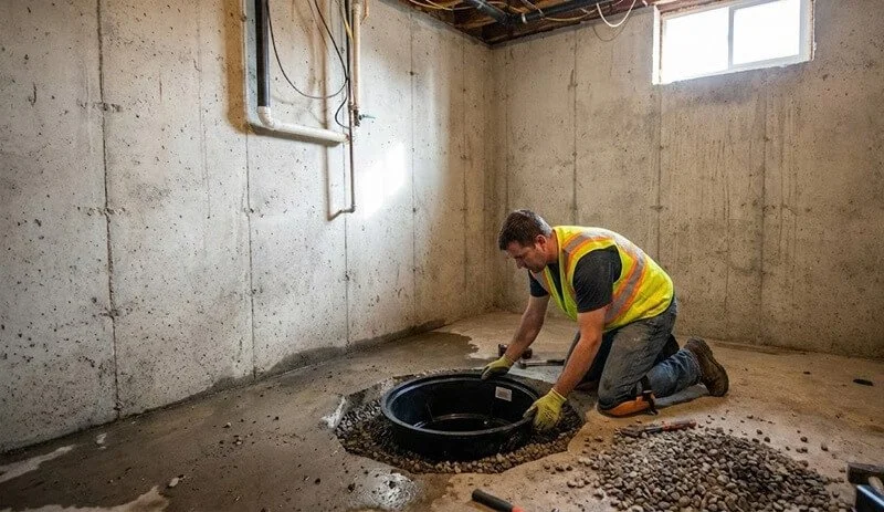 sump pit installation