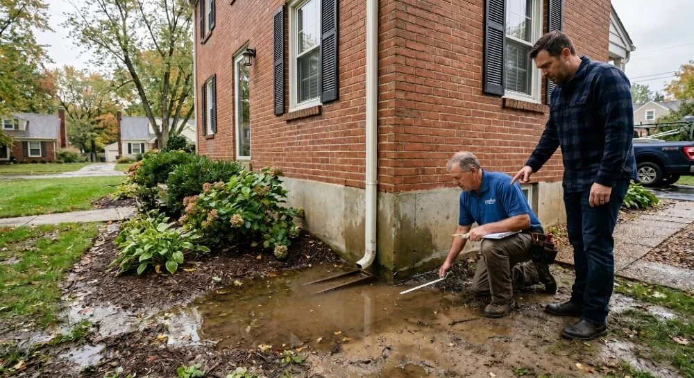 pooling water outside home