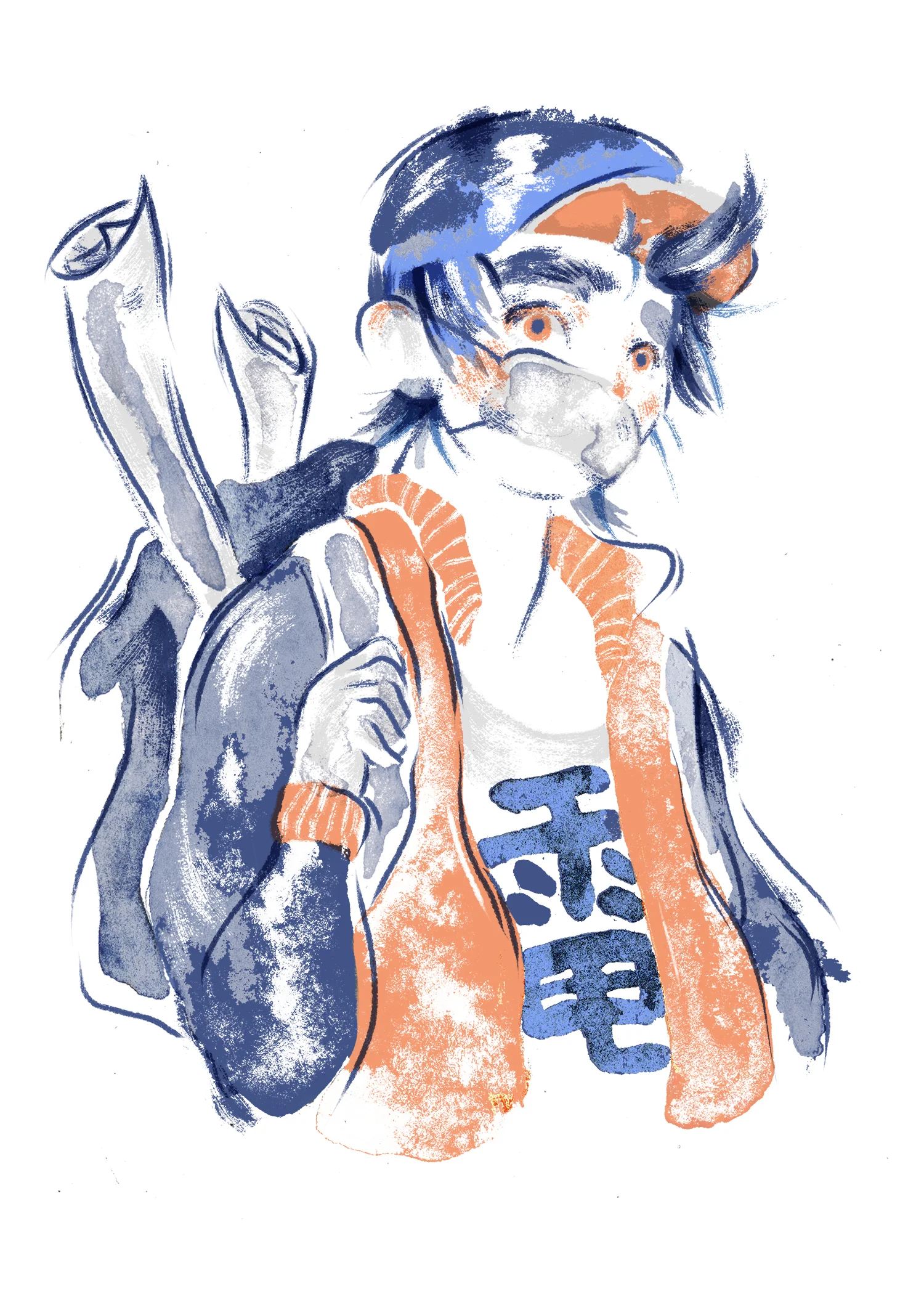 Q U I R K Y "A teenage boy that loves video games and manga, maybe he is holding a gameboy?"