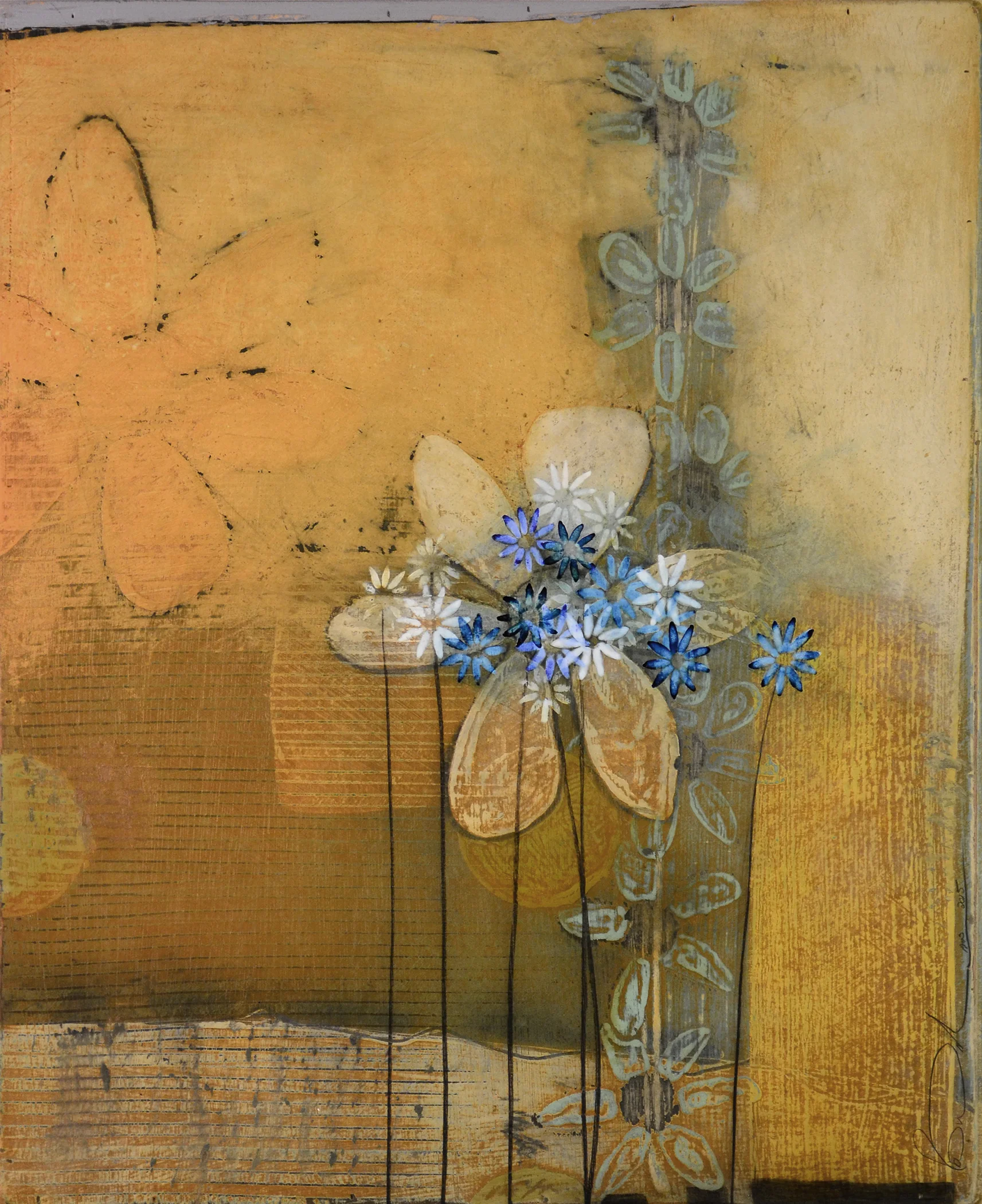 Wait 18x22 Latex, enamel, acrylic and resin on wood $850