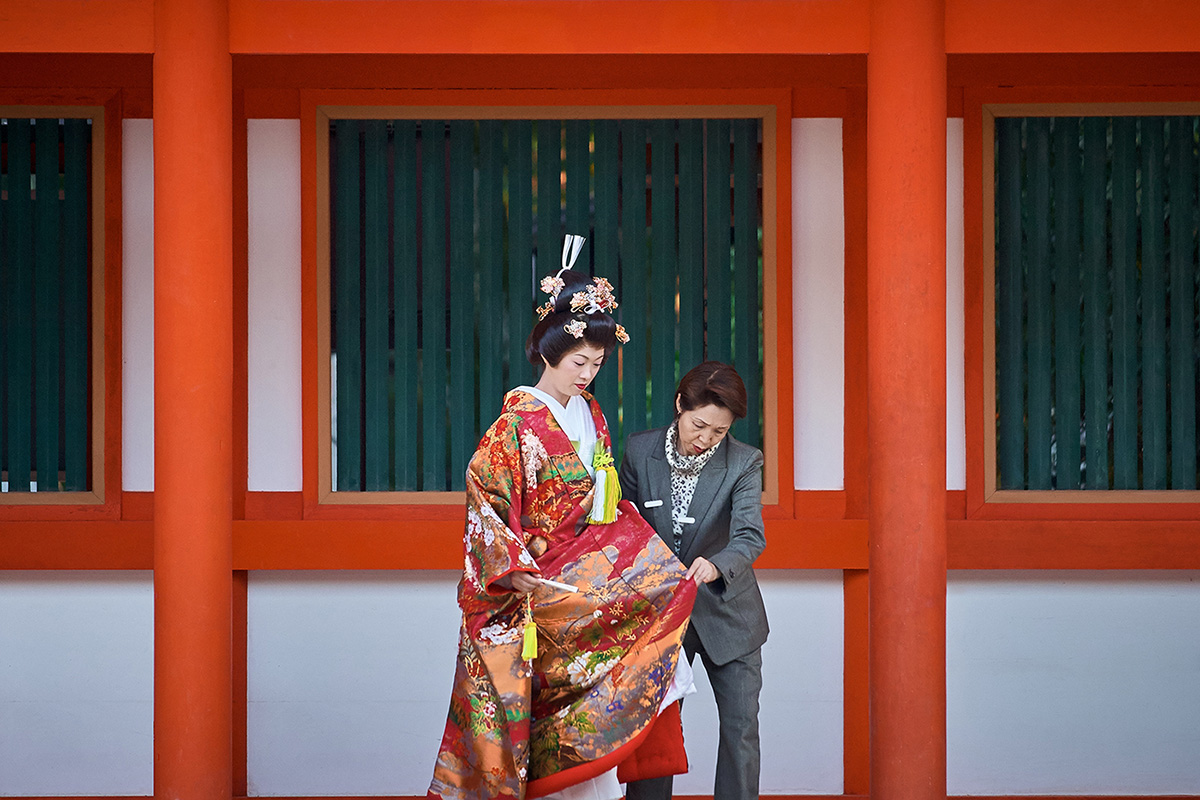 Bride and Attendant, Kyoto, Japan