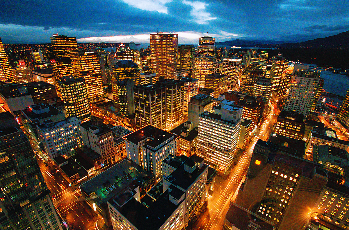 Vancouver Skyline at Dusk, Vancouver, British Columbia