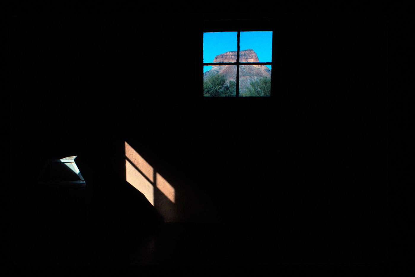 Shadow and Window with Cerro Castellan, Big Bend, Texas