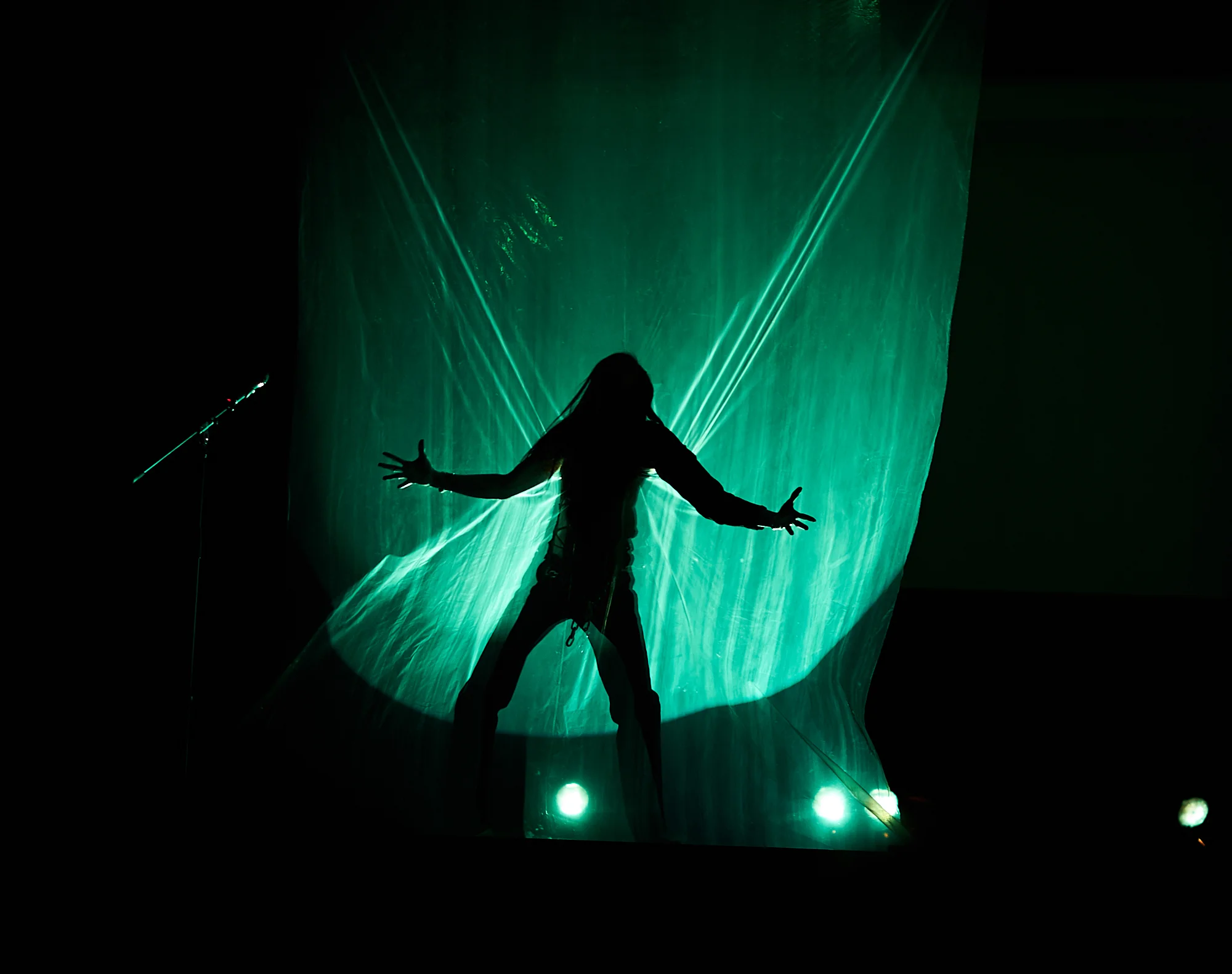 Vietnamese performance artist Dao Anh Khanh performs "East Meets West" at the Palace Theater, in Hamilton, New York. Sponsored by the Colgate University Theater and Asian Studies Departments, "East Meets West" is a modern arts performance piece incorporating both traditionalism and modern, western influence.