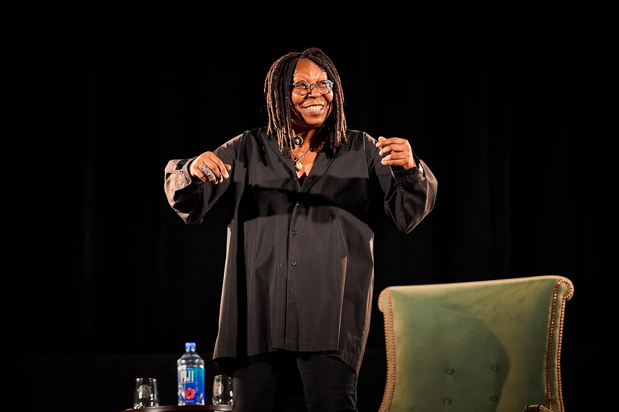 Actor, comedian and entertainer Whoppi Goldberg performs at Cotterell Court on the Colgate University campus.