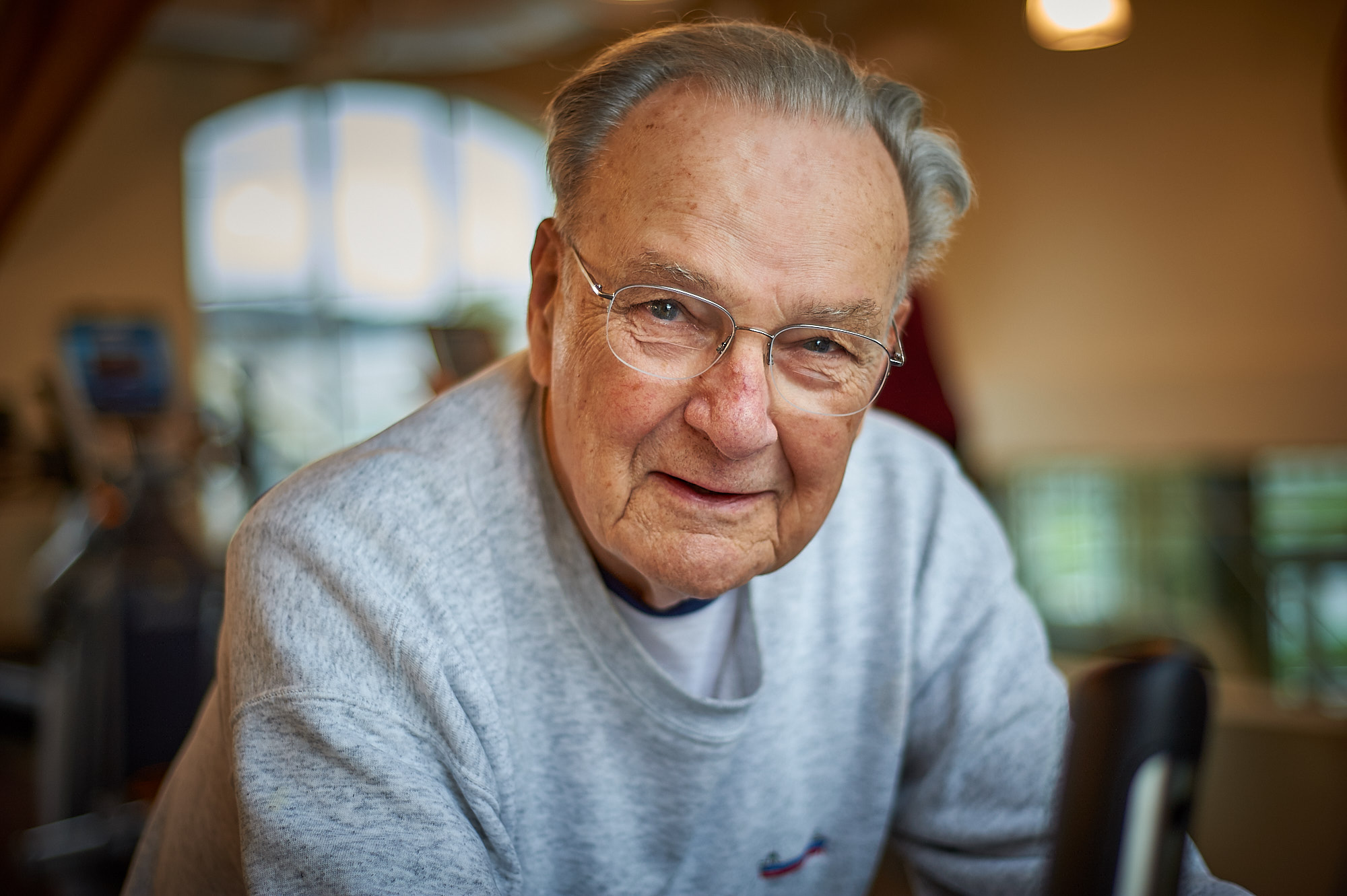 John LeFevre, Colgate University Class of 1941, photographed at the Trudy Fitness Center on the Colgate University Campus