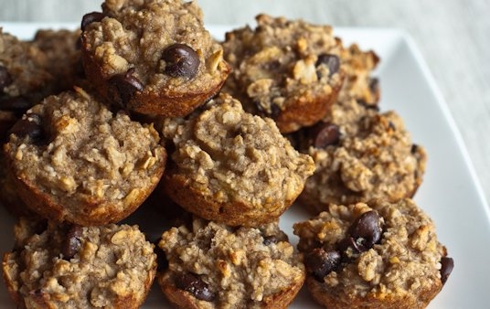 Dark Chocolate Oatmeal Flaxseed Muffins