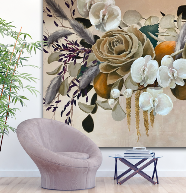  INSTALLATION VIEW  My Heart Bloomed When I Met You   Acrylic on canvas, 84 x 120 inches 