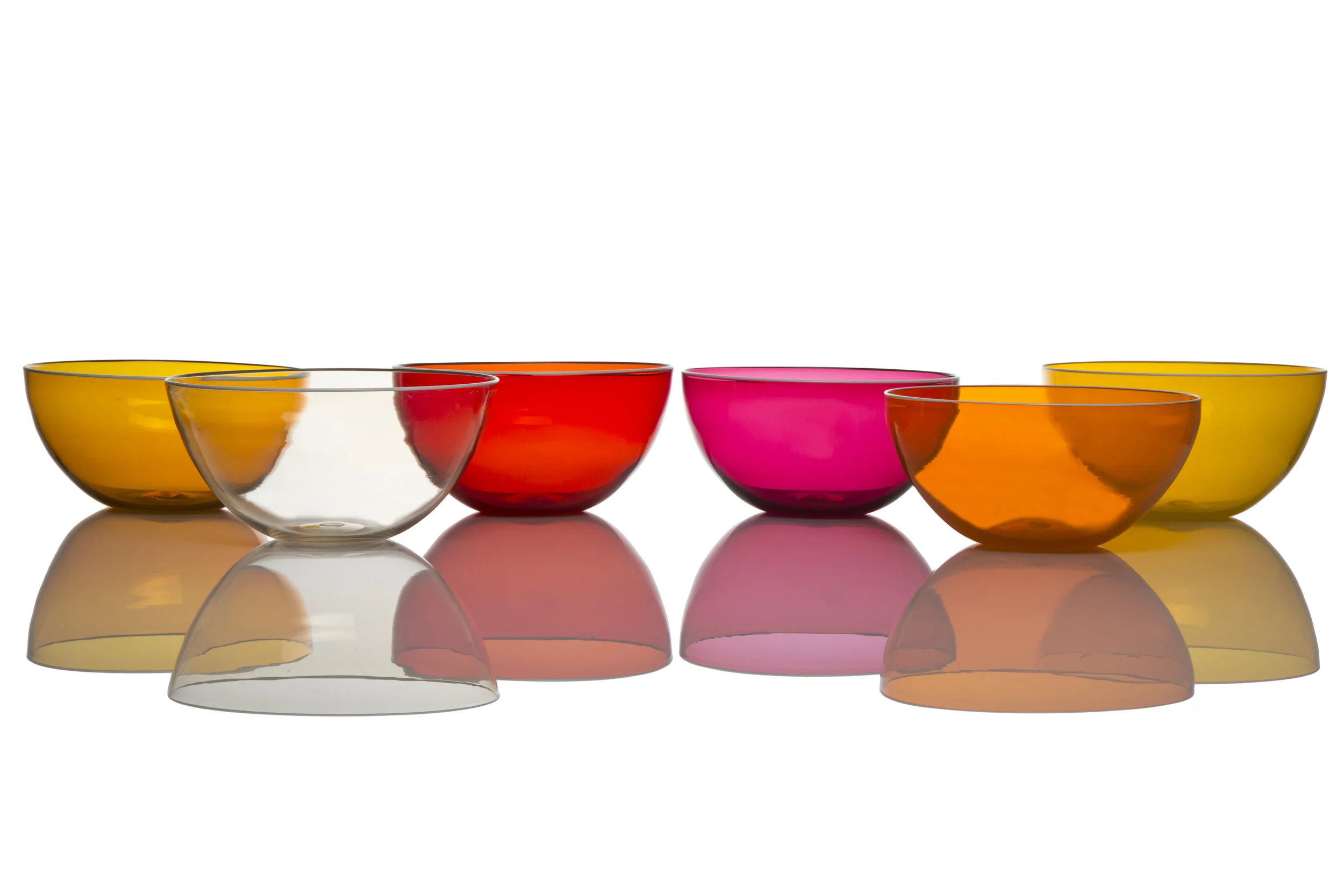 Colors from left to right: Gold, Whiskey, Red, Pink, Orange, and Yellow.