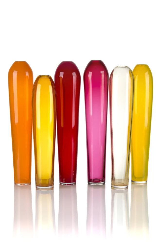 Colors from left to right: Orange, Gold, Red, Pink, Whiskey, and Yellow.