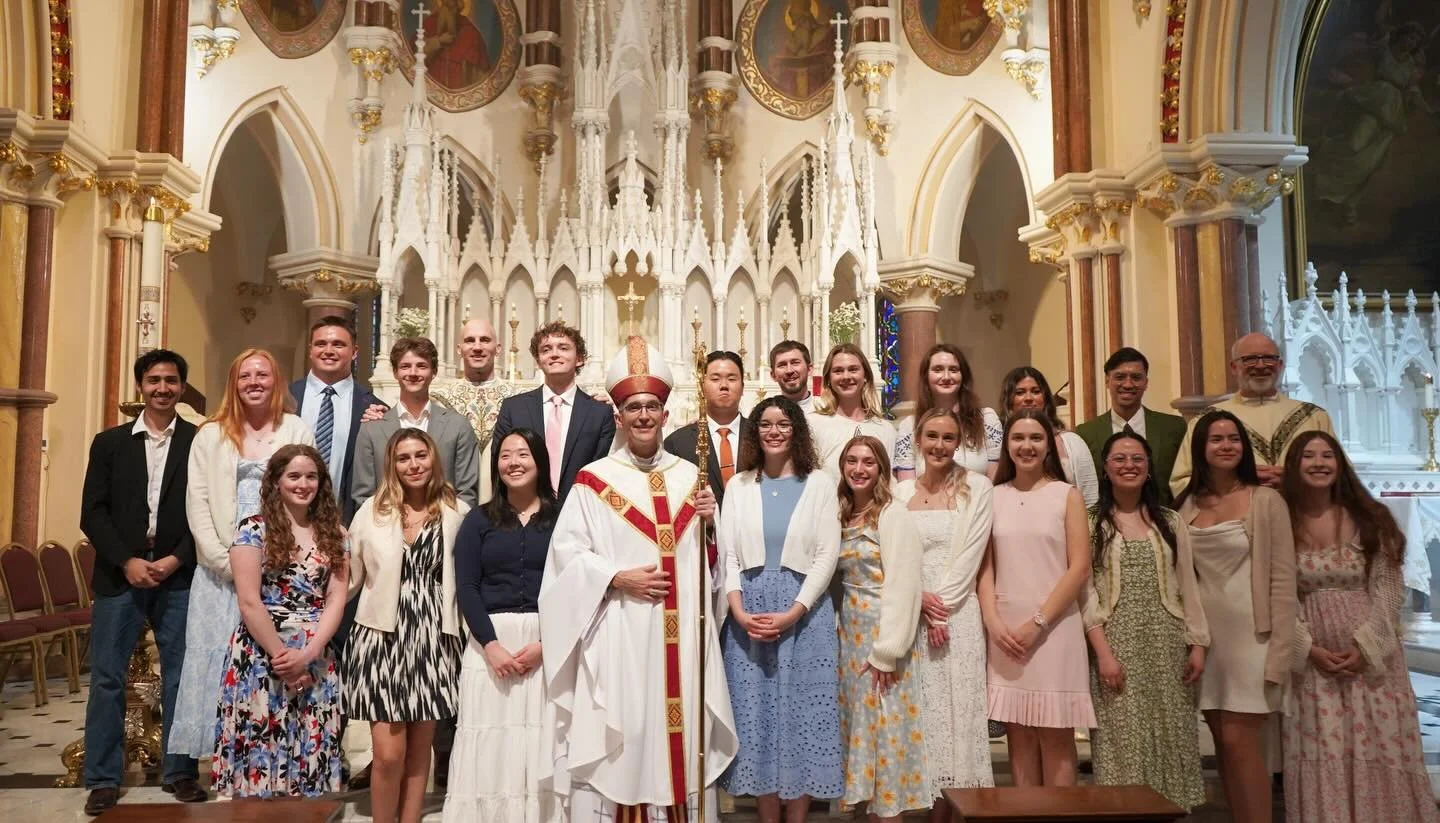 We are so proud of our OCIA candidates who were confirmed on Sunday! We were grateful to welcome Bishop Christopher Cooke who conferred the sacrament of Confirmation on our dear candidates. It was a beautiful Mass filled with the Holy Spirit! 
&bull;