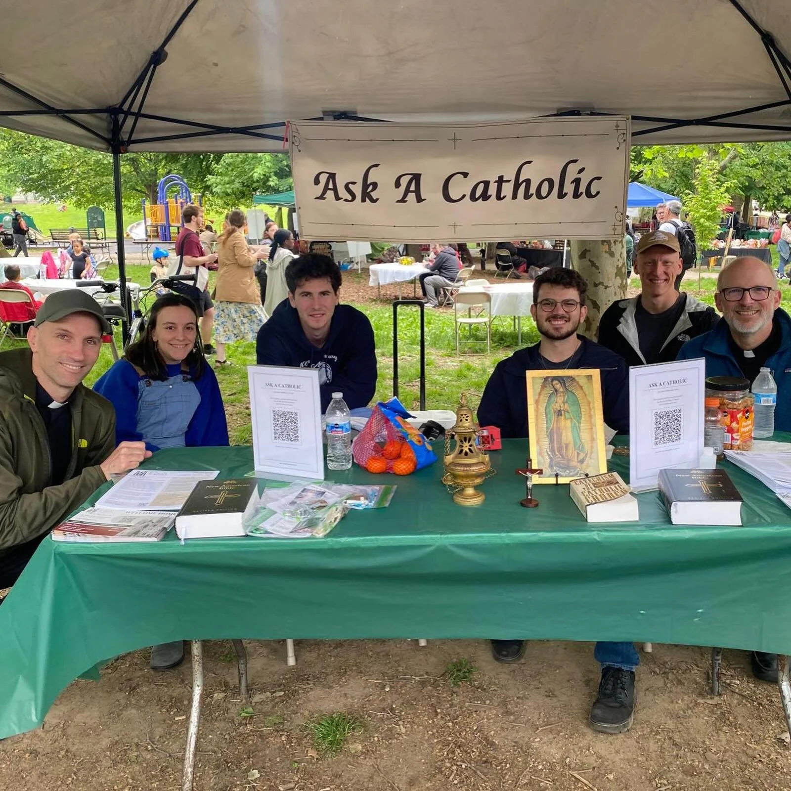 We love being &ldquo;A Church That Goes Out!&rdquo; On Saturday our group from St. AJ&rsquo;s and Newman went to Clark Park&rsquo;s May Fair to share the Gospel. Our &ldquo;Ask a Catholic&rdquo; table led to great conversations and encounters with pe