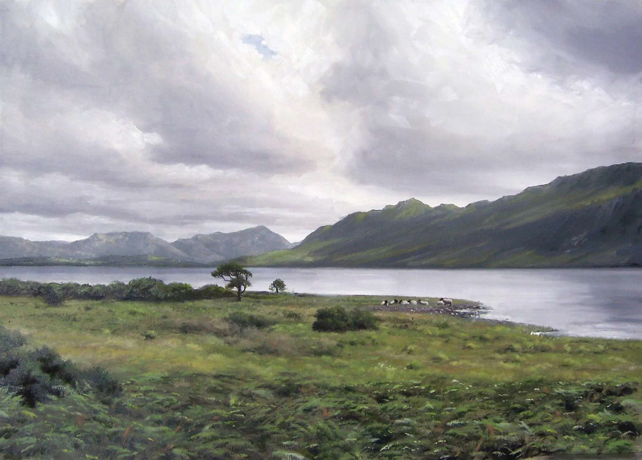 Irish Lough - oil on canvas