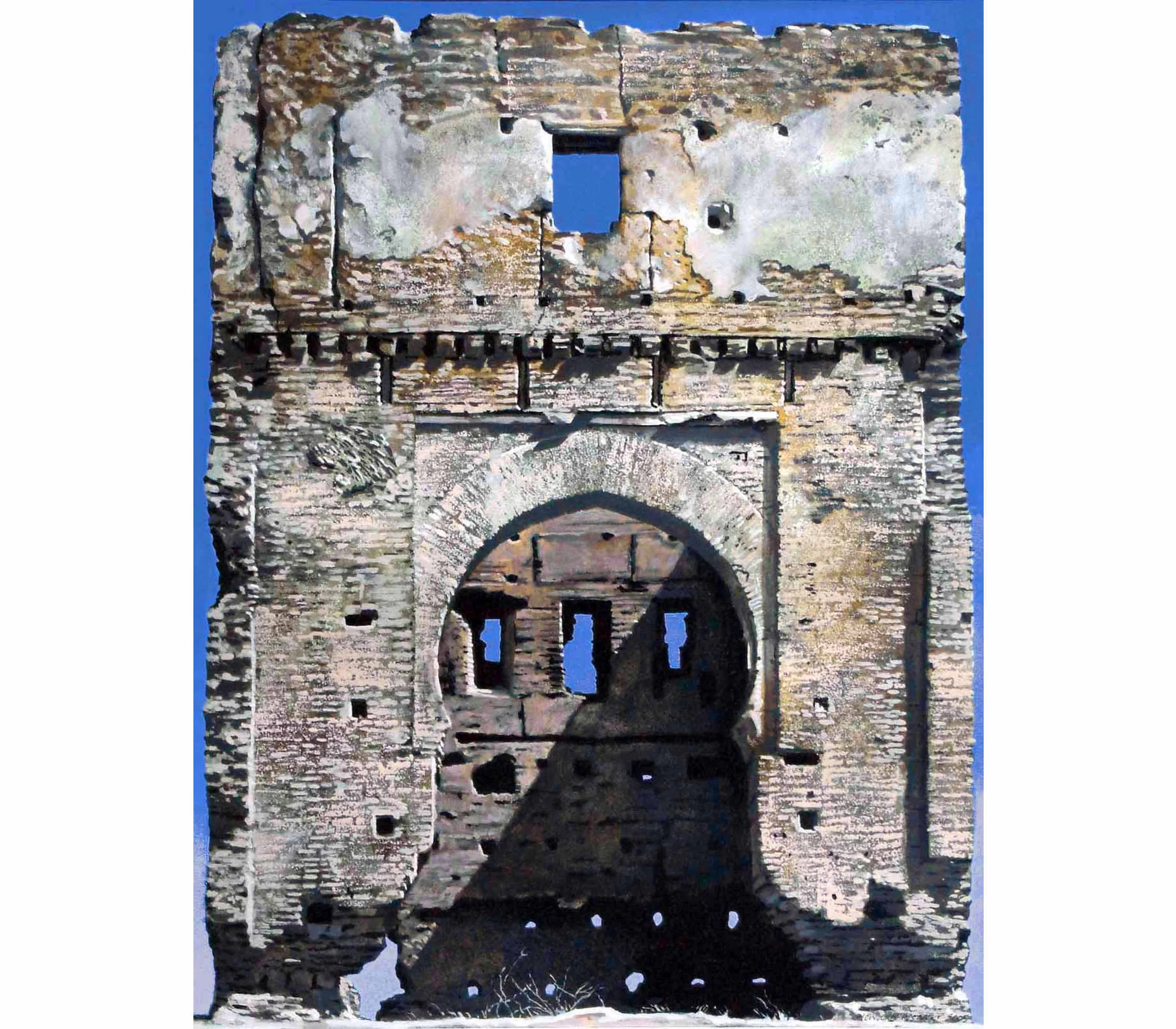 City Wall Fez - acrylic on paper