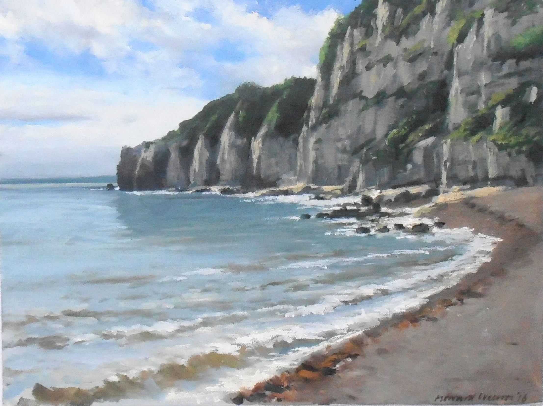 Beer beach. oil on canvas board