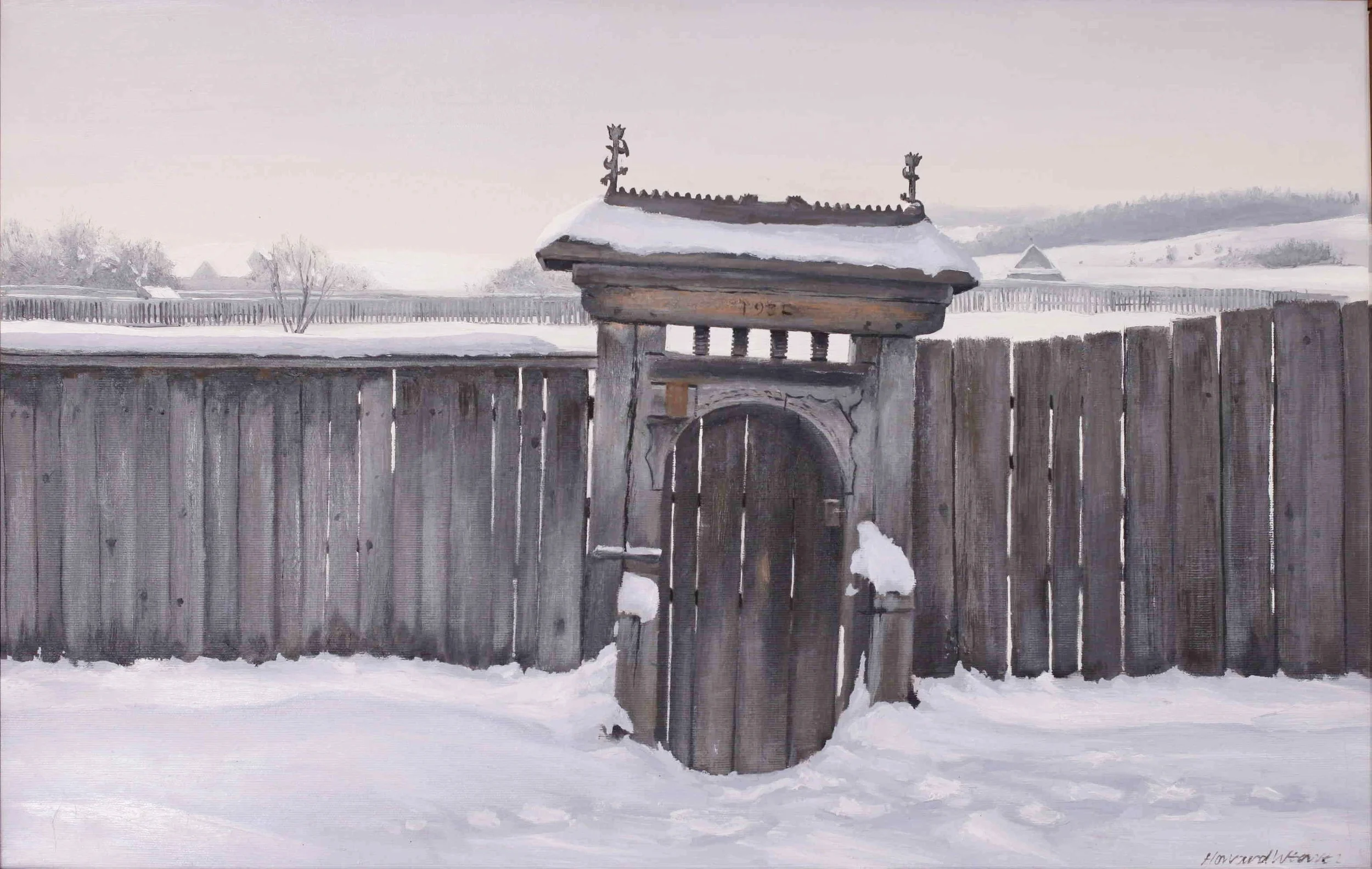 Kászon Gate in Winter - oil on canvas