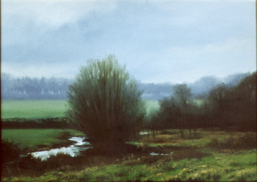 River Chess in winter (oil)